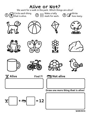 First page of Alive or Not?, a count & tally game