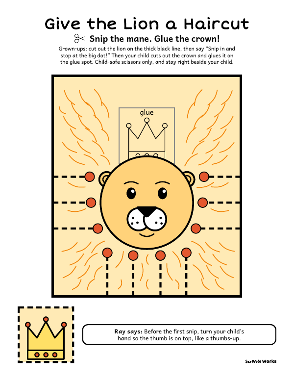 The printed page of Give the Lion a Haircut